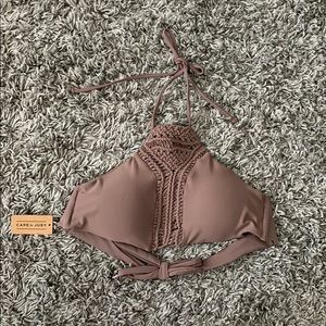 (2/$15) 🟡Taupe High Neck Bikini Top